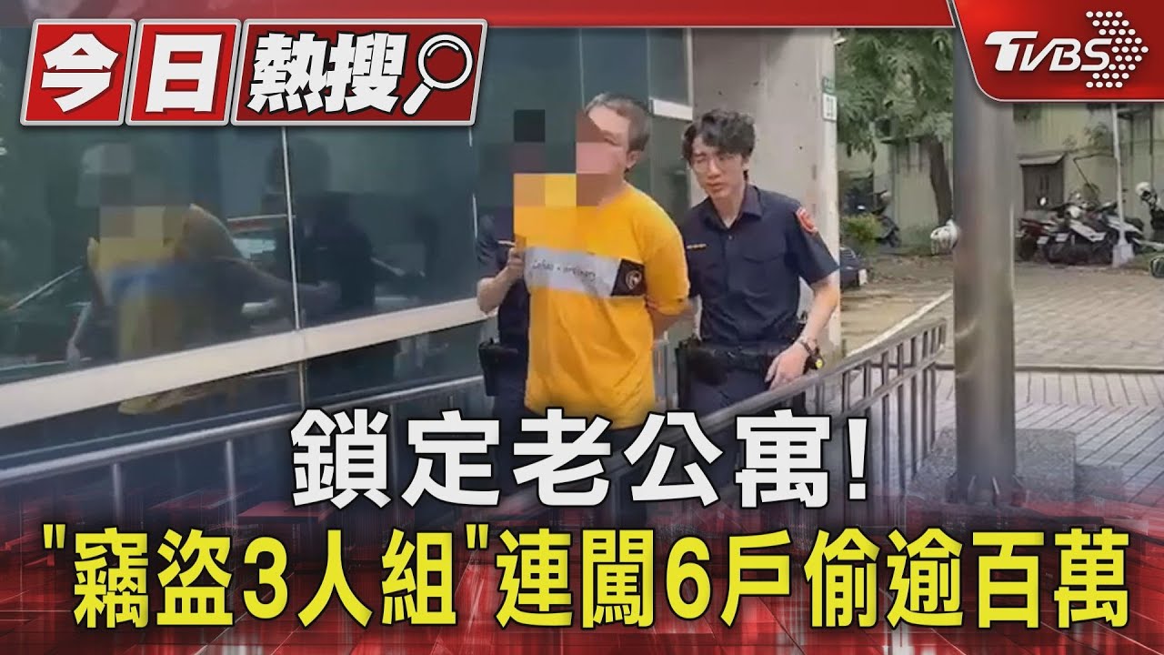 鎖定老公寓！「竊盜3人組」連闖6戶偷逾百萬