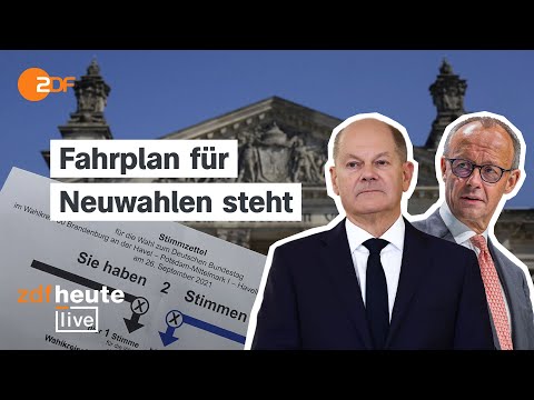Neuwahlen schon am 23. Februar – die Statements von Merz und Mützenich bei ZDFheute live