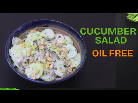 Cucumber Salad Recipe (Oil Free) - Healthy Salad Recipes | Skinny Recipes