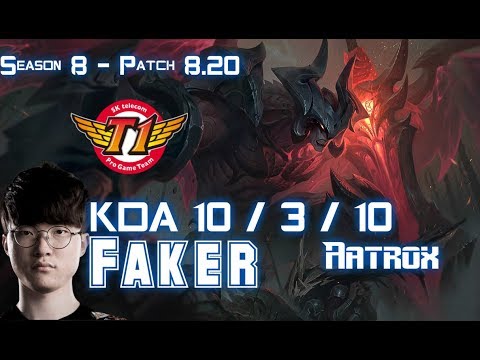 SKT T1 Faker AATROX vs LISSANDRA Mid - Patch 8.20 KR Ranked