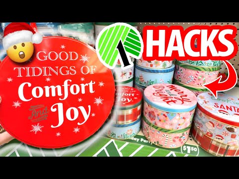 Part of a video titled Grab $1 CHRISTMAS TINS from Dollar Tree!! *ALL NEW ... - YouTube
