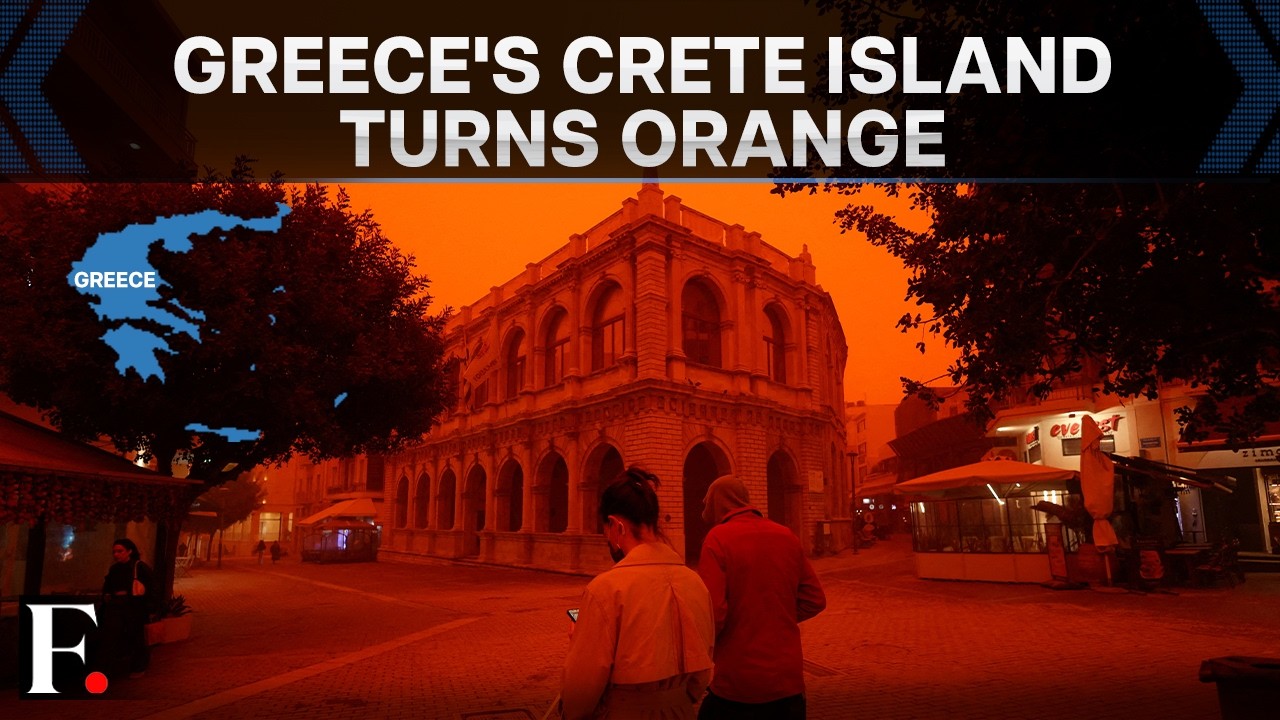 Saharan Dust Storm Turns Greece’s Crete Island Orange, Flights Disrupted | N18G