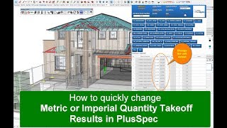 How to change the take off units from Metric to Imperial or Meters to feet in PlusSpec