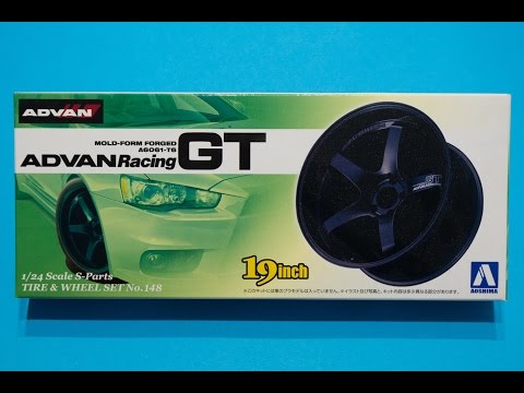 Aoshima 1/24 Advan Racing GT Wheels Unboxing and Review
