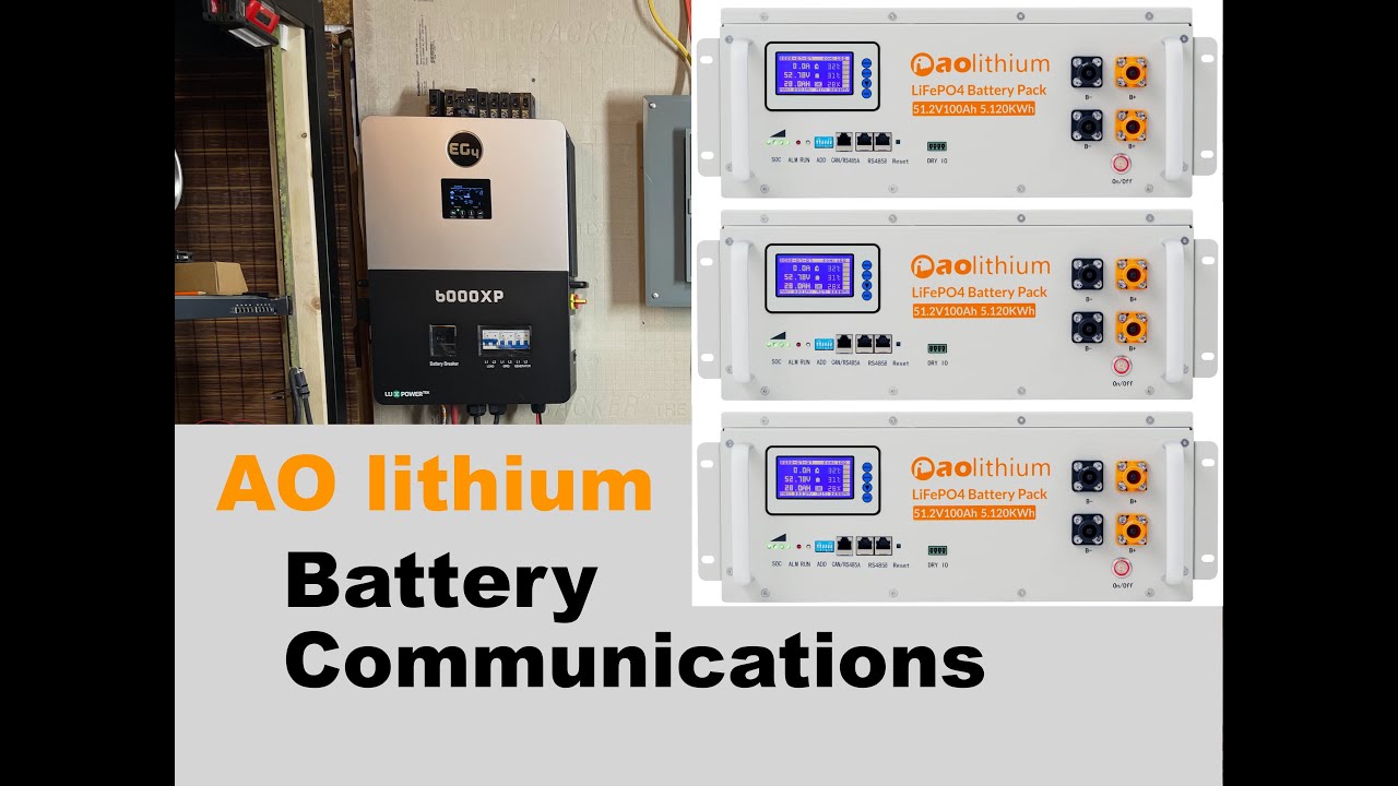 How to Setup battery communications EG4 6000xp and aolithium lifepo4 server rack batteries