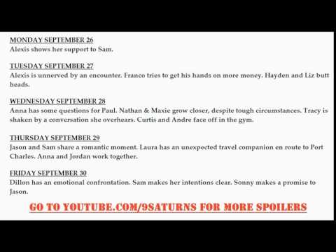 9-26-16 WEEK GH SPOILERS Sam Jason Alexis Carly Sonny Maxie Nathan General Hospital Preview 9-19-16