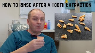 How to rinse gently after dental surgery.