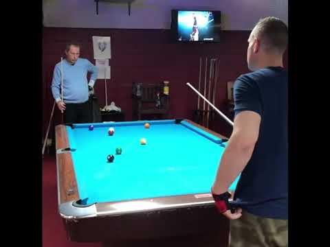 Earl Strickland coaching my dad in 9 ball