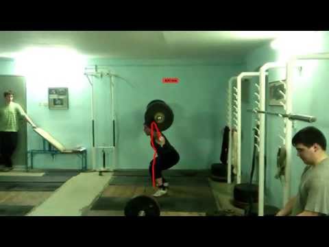 127kg arrancada cámara lenta trayectoria barra