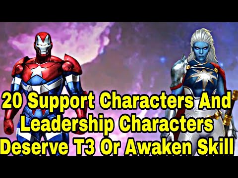 Top 20 Support And Leadership Characters List Who Need T3 Or Awakening Skill - Marvel Future Fight