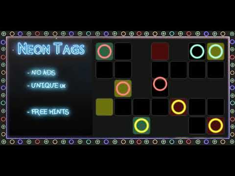 Neon Tags - math puzzle game Video