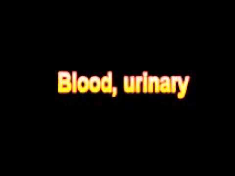 What Is The Definition Of Blood, urinary Medical Dictionary Free Online