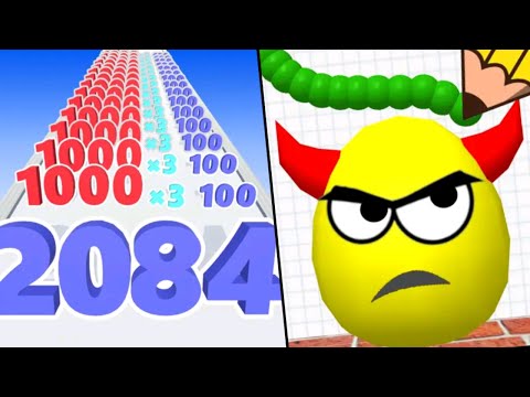 🌈DRAW TO SMASH GAME PLAY VS 🆚 NUMBER RUN (NUMBER MASTER ) GAMEPLAY android IOS MASTER GAME