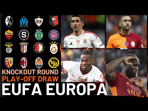 DRAW RESULTS: UEFA Europa 2023-24 Knockout Round Play Offs | As Roma AC Milan Benfica
