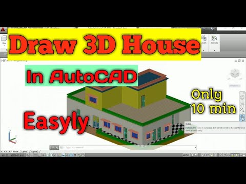 How to Draw 3D House in AutoCAD in 10 min | AutoCAD 3D House easily