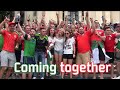 Northern Ireland and Wales fans coming together (Jun 25, 2016)