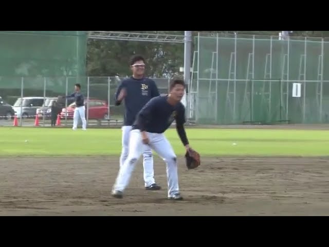 【秋季キャンプ】バファローズ・黒木と山本のルーキーコンビが特守!! 2017/11/4