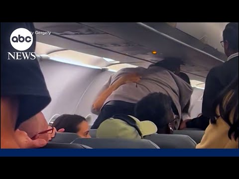 Fight on Frontier Airlines plane caught on camera