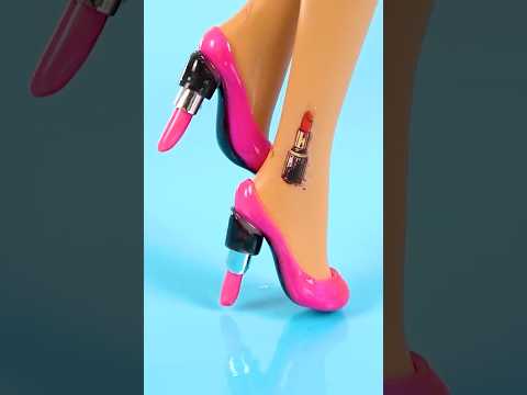 Barbie "Lipstick" SHOES !! Made with Nail Gel
