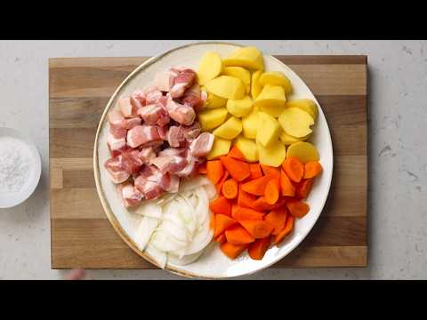 One Pot Pork Belly Stew - No Added Liquid!