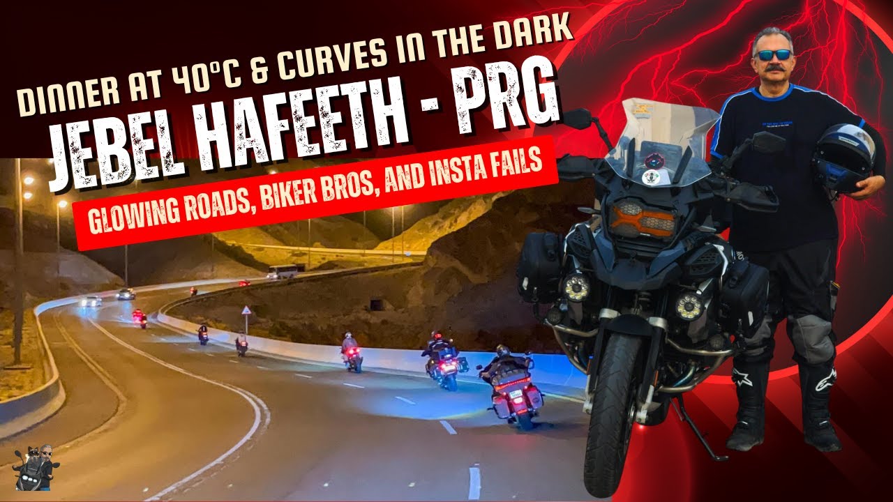 Jebel Hafeet by Night — A 40C Dinner, Glowing Mountains and a Curvy Finale — watch the ride video