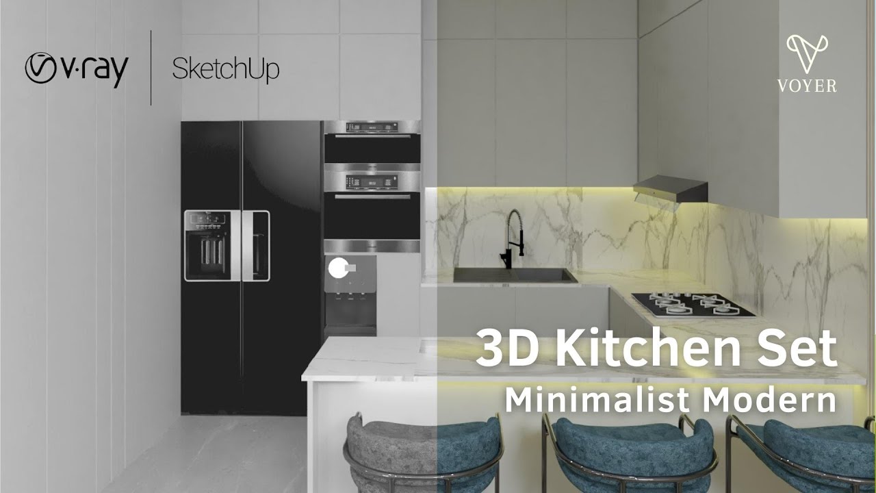 Sketchup Tutorial  - Kitchen Set Minimalist Design