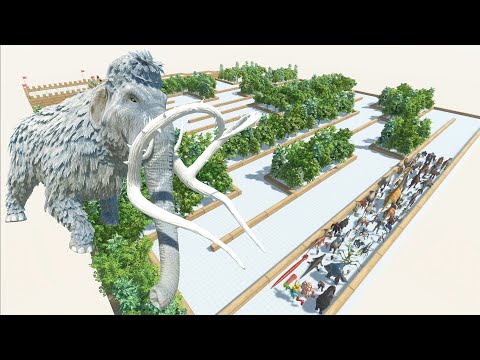 ESCAPE FROM MAMMOTH - JUNGLE COURSE - LAST SURVIVOR - Animal Revolt Battle Simulator