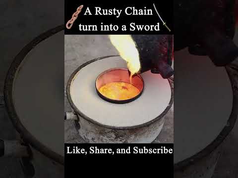 "Forging a Wakizashi from Rusted Iron Chain | A Masterpiece in the Making"