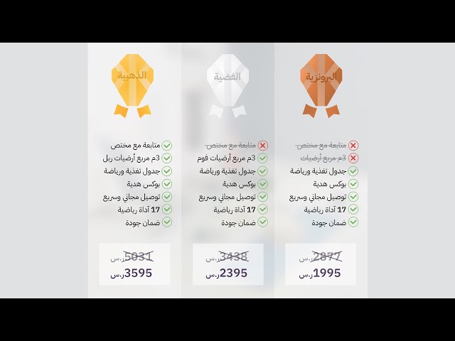 الباقة البرونزية مع 17 منتج وجدول رياضي وغذائي