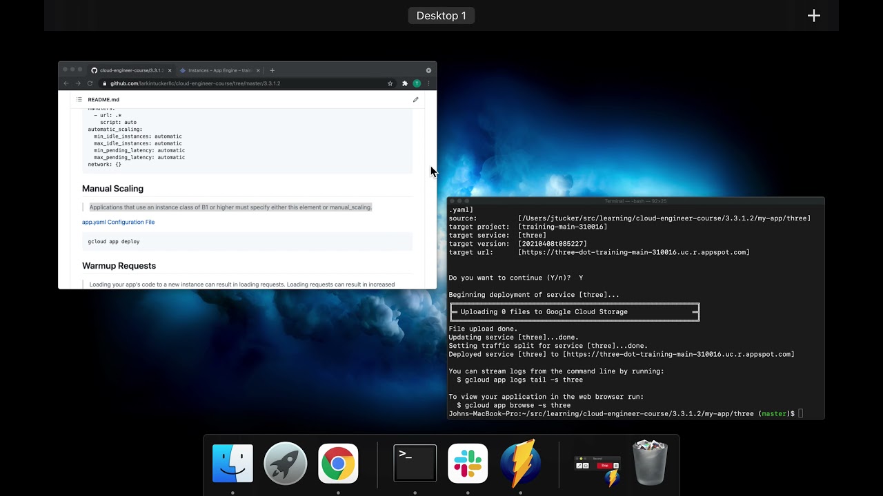 Cloud Engineering Course: Deploying an application... (App Engine - Standard Environment - More)