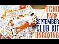 Echo Park September Club Kit Unboxing , Echo Park Fall Paper Kit Flip Through Unboxing