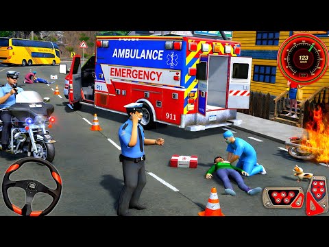 City Ambulance Rescue Simulator 3D - 911 US Emergency Ambulance Driving - Android Gameplay 