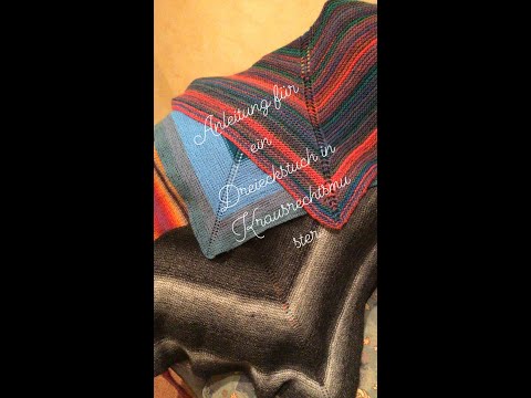 Instructions for a triangular shawl in garter stitch