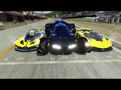 Bugatti Bolide vs Batmobile vs Koenigsegg Jesko at Old Spa