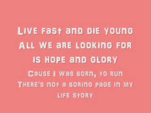 Aqua - Live fast, Die young ~ Lyrics on screen.