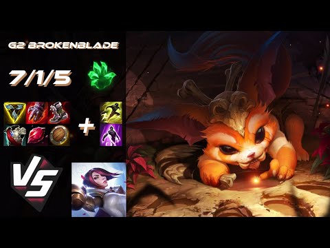 G2 Esports BrokenBlade TOP Gnar vs Fiora - EU Challenger Patch 25.S1.7