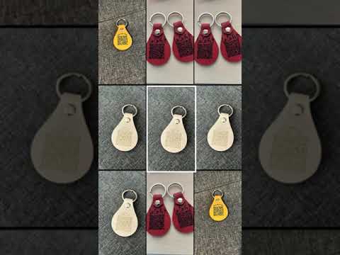 Black religious leather keychain, for key holder