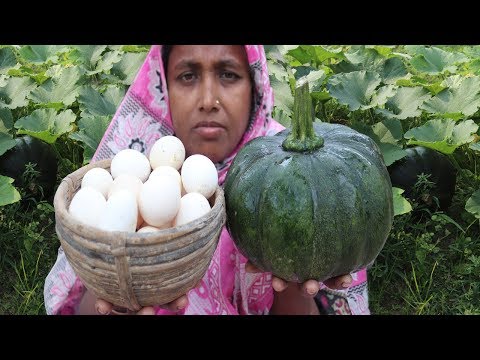 Green pumpkin and Egg’s meat curry Yummy PUMPKIN Recipe FARM FRESH PUMPKIN RECIPE  Village Food Video