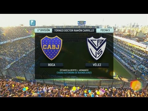 Fútbol en vivo. Boca - Vélez. Fecha 5. Torneo Primera División 2014. FPT.