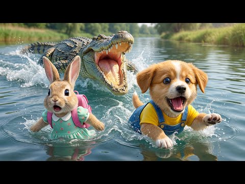 💛🐶Baby Puppy vs Crocodile 🐊🔥A Forest Trip Turns Into a Life-Saving Friendship Story