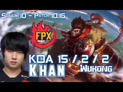 FPX Khan WUKONG vs OLAF Top - Patch 10.16 KR Ranked