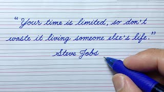 Best Motivational Quotes in English Cursive Writing |Cursive handwriting practice |Steve Jobs Quotes