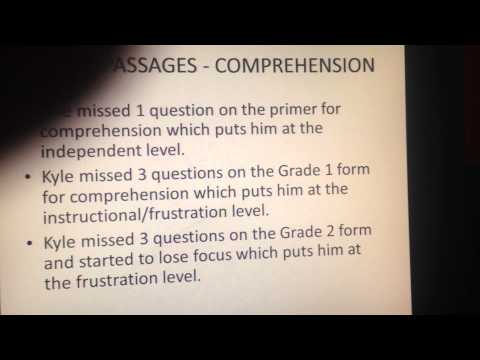 Kyle S Basic Reading Inventory