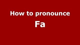 How to pronounce Fǎ