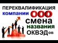 СМЕНА НАЗВАНИЯ компании ООО, ОАО, ЗАО измение в вида деятельности и ...