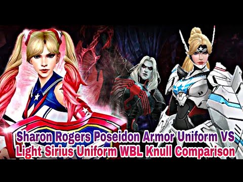 Sharon Poseidon Armor Uniform VS Light Sirius Uniform WBL Knull Comparison - Marvel Future Fight
