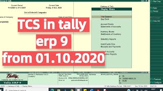 How to enable TCS on sale of goods in tally Erp 9.0 from 1st Oct 2020 | TCS in tally erp 9
