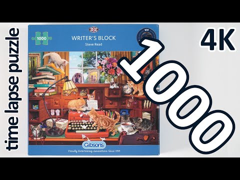 Puzzle time lapse - 1000 Gibsons - Writer's block (4K)