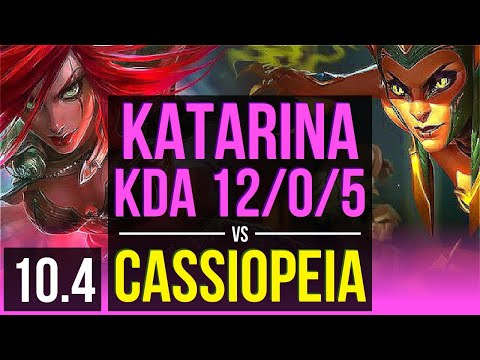 KATARINA vs CASSIOPEIA (MID) | 4 early solo kills, 1.3M mastery points | EUW Diamond | v10.4