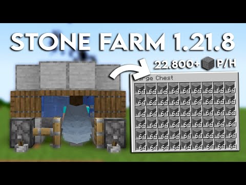 NEW MINECRAFT 1.21.10 EASY STONE GENERATOR FARM TUTORIAL - 22.800+ Stone Per Hour!